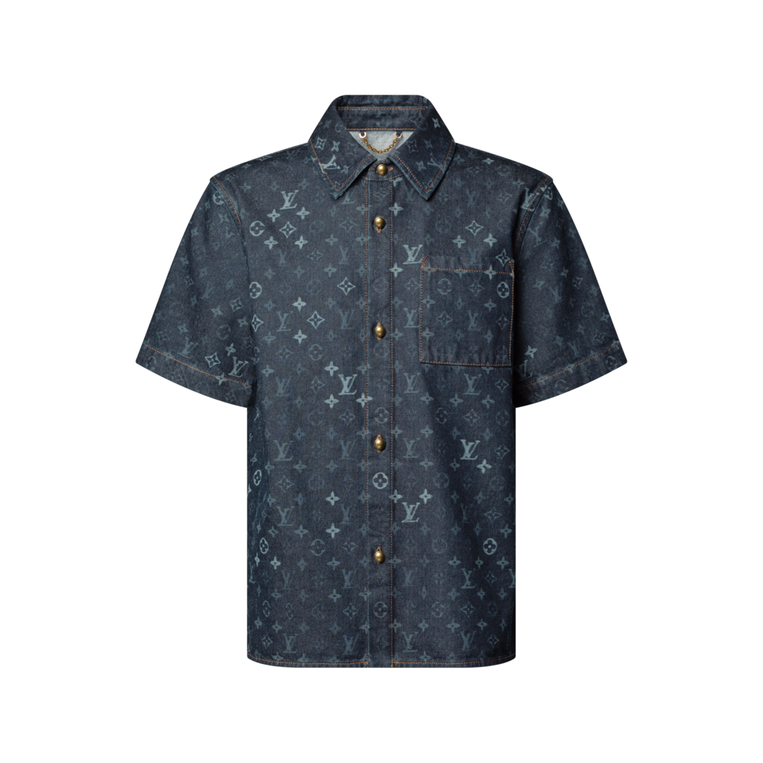 Monogram Denim Short-Sleeved Shirt - Men - Ready-to-Wear | LOUIS